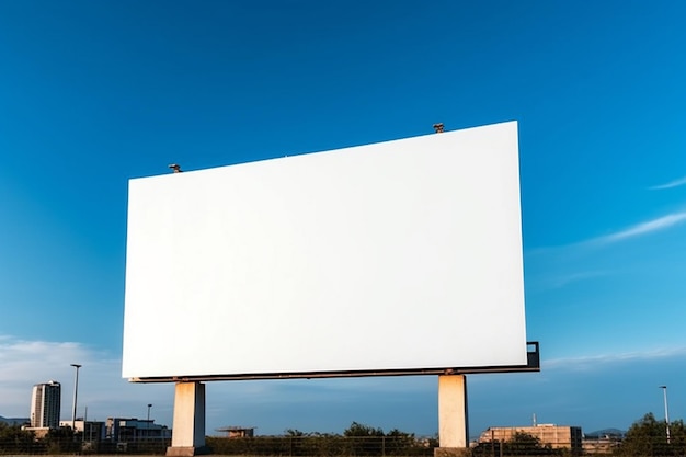 Un gran cartel blanco con la palabra