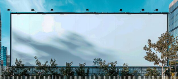 Foto un gran cartel con un cielo nublado en el fondo