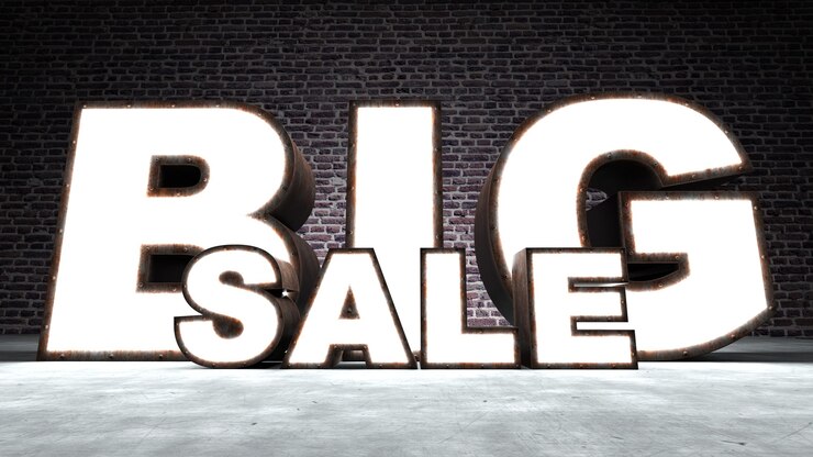 Foto gran cartel con el texto gran venta