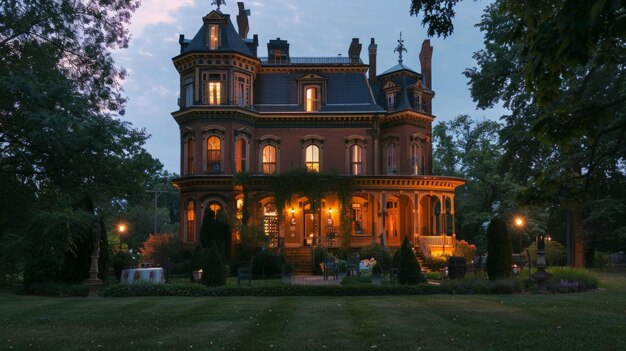 Una gran casa con muchas ventanas