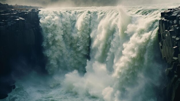 una gran cascada con una gran cascada