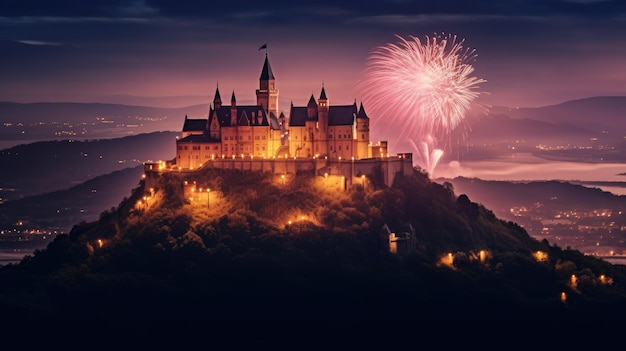 Una gran celebración con fuegos artificiales