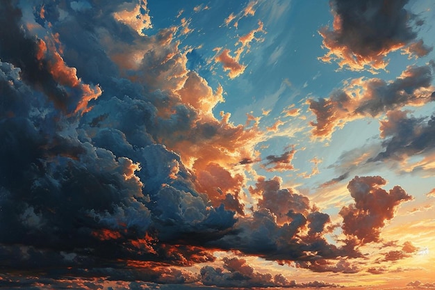 un gran cielo lleno de nubes sobre un cuerpo de agua