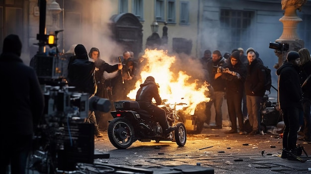 Foto gran conjunto de películas ai generado