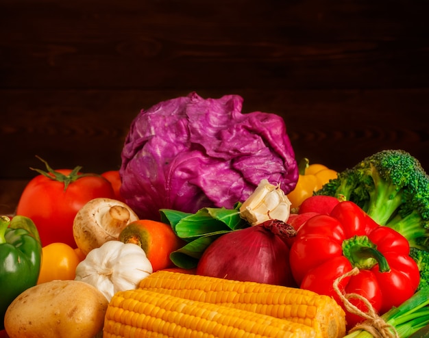 Foto gran conjunto de verduras