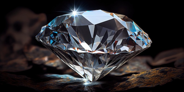 Un gran diamante sobre un montón de rocas IA generativa