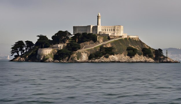 un gran edificio en un acantilado con vistas al océano