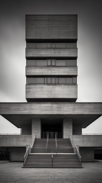 un gran edificio de hormigón con la palabra u en la parte superior