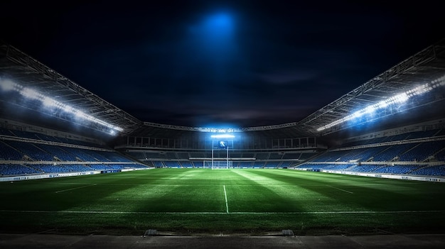 gran estadio de fútbol nocturno con luz deportiva escena nocturna de la noche