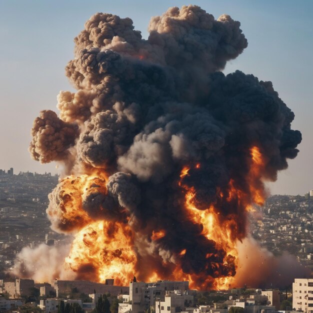 Gran explosión de misiles en la ciudad de Israel