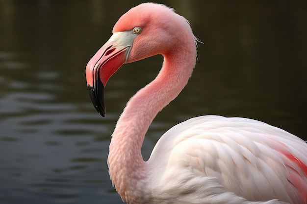 Foto el gran flamenco phoenicopterus ruber a el gran flamingo phoenicopperus roseus ai generado