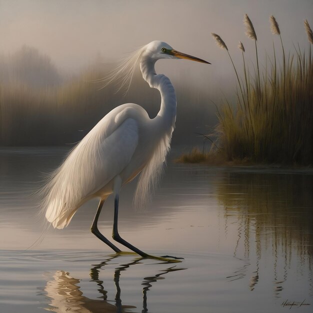 La gran garza ardea alba