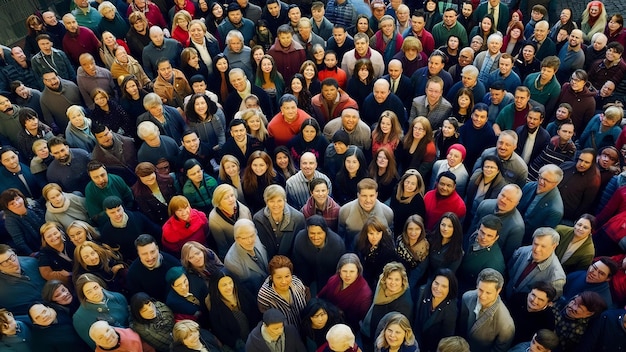 Gran grupo de personas diversas