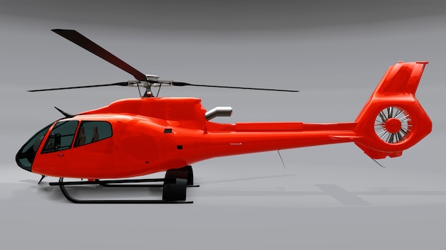 Gran helicóptero rojo