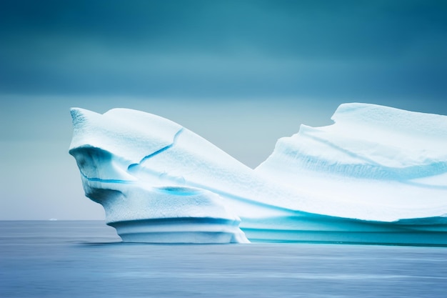 Gran iceberg azul en el océano Atlántico cerca del fiordo de hielo de Ilulissat, Groenlandia occidental