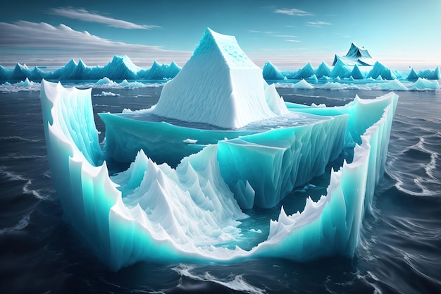 gran iceberg flotando en el mar