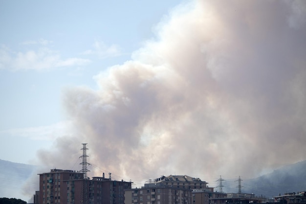 Gran incendio de julio de 2022 en las colinas de Génova, Italia