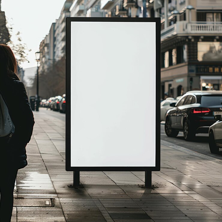 un gran letrero blanco en el lado de una calle que dice cita en blanco
