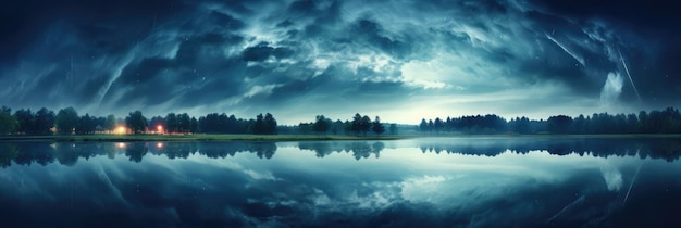 Una gran masa de agua bajo un cielo nublado