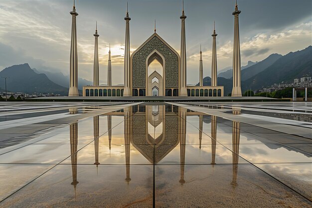 Foto la gran mezquita en islamabad fue capturada