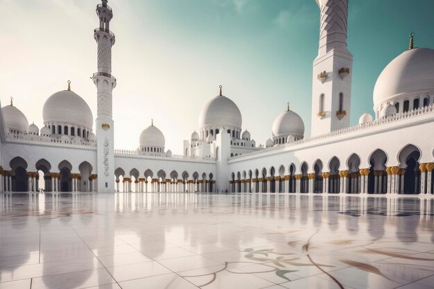 Foto la gran mezquita del jeque zayed centro de la calle 5 de abu dhabi emiratos árabes unidos generado por ia