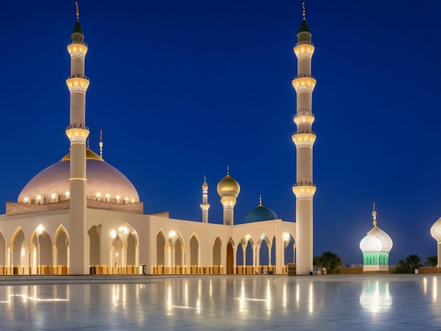 Gran Mezquita Sheikh Zayed en Abu Dhabi por la noche IA generativa