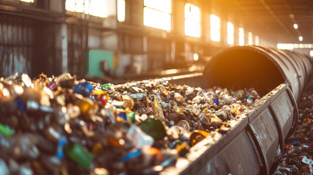 Foto un gran montón de basura en un edificio