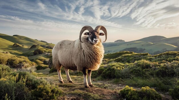 El gran muflón europeo en el hábitat natural