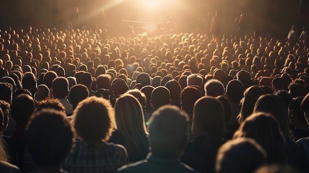 una gran multitud de personas están en una gran audiencia