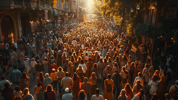 una gran multitud de personas se han reunido en una calle