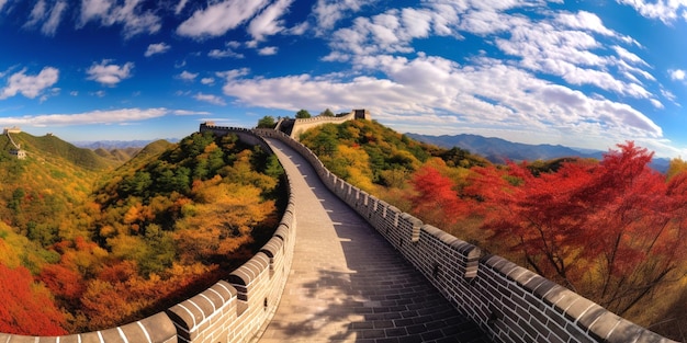 Foto gran muralla china en la cumbre