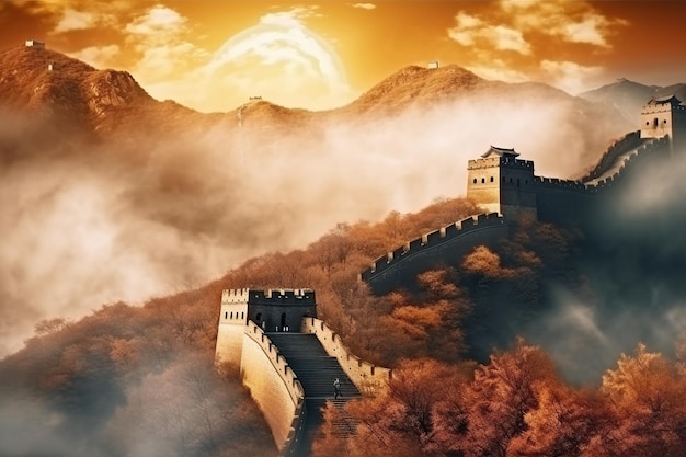 La gran muralla china es una pintura de la gran muralla.