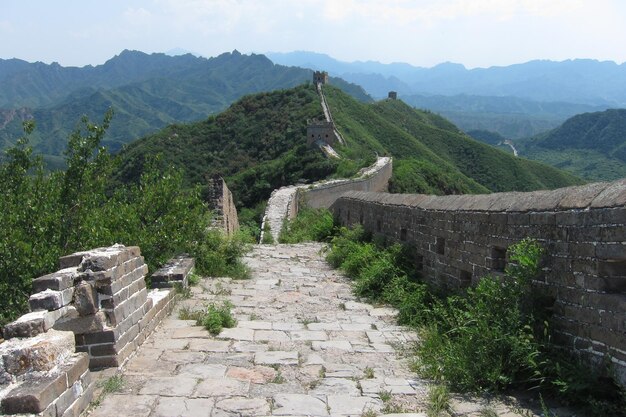 Foto la gran muralla de china en la montaña