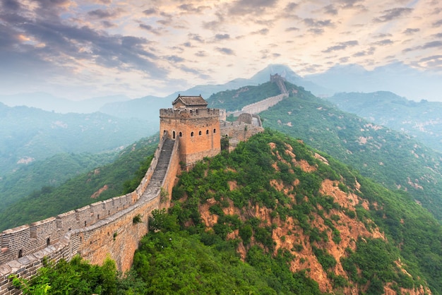 Foto gran muralla china en la sección de jinshanling