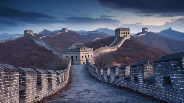 Foto la gran muralla de china en la sección de jinshanling