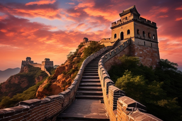 Foto gran muralla el punto de referencia de china y pekín foto de alta calidad