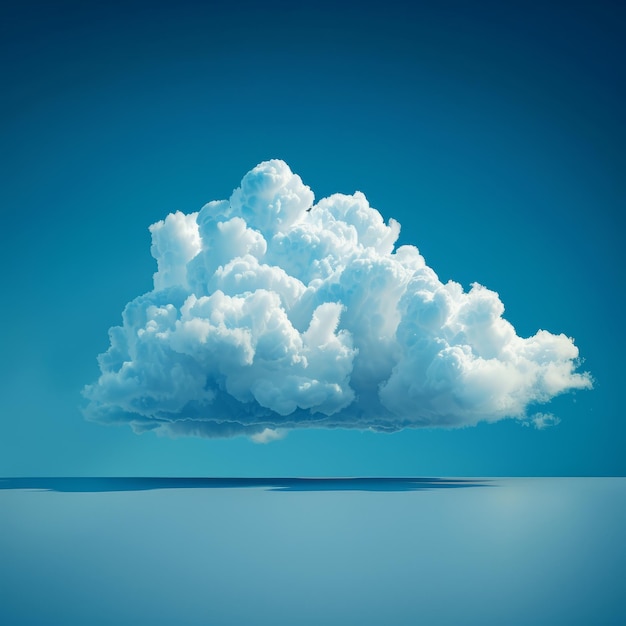 Foto una gran nube blanca flotando en un cielo azul