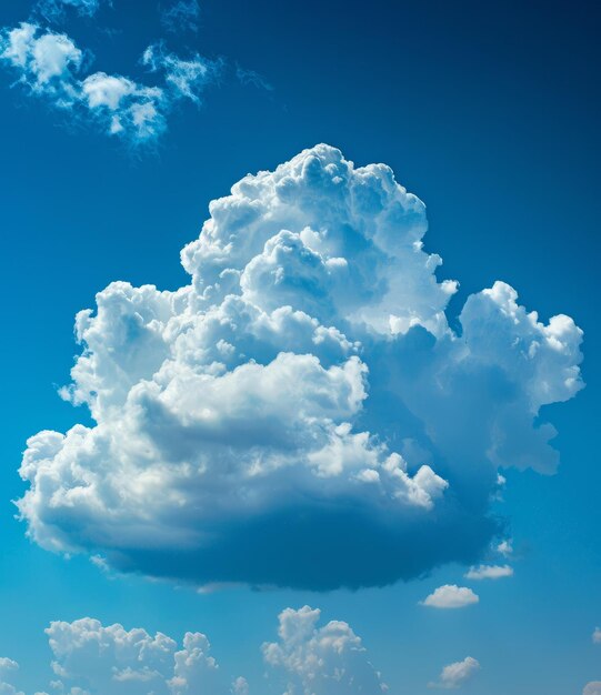 Foto gran nube blanca con un fondo de cielo azul