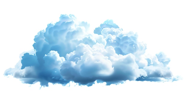 Una gran nube esponjosa con un revestimiento plateado La nube está puesta contra un fondo blanco y tiene un suave resplandor etéreo