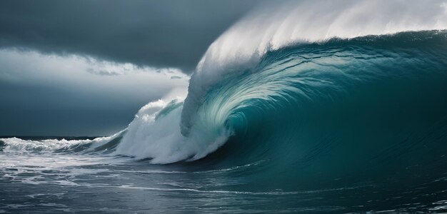 Gran ola en el océano Poderosa energía del agua