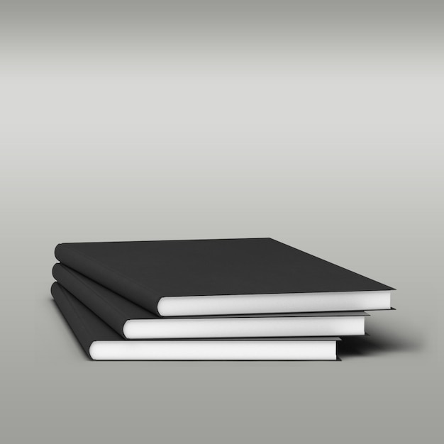 Gran organizador negro gran libro aislado en fondo gris