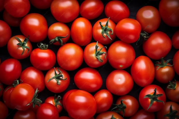 Una gran pila de tomates con el número 1 en ellos