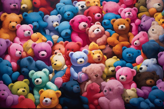 Gran pintura de osos de peluche generativo Ai