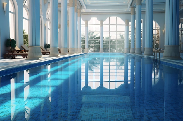 Una gran piscina en un complejo hotelero de lujo