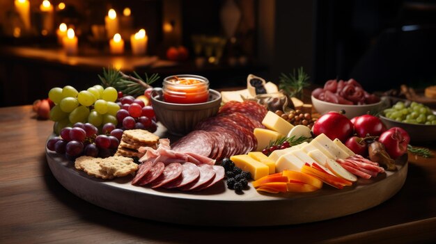 Un gran plato de carne y verduras en una mesa