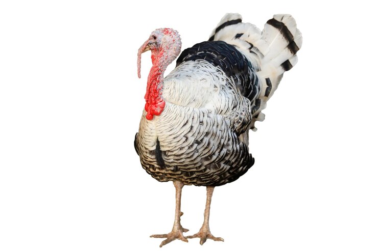 La gran polla de pavo sobre fondo blanco tiene camino