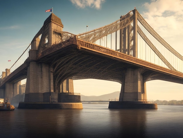 Gran puente sobre el río