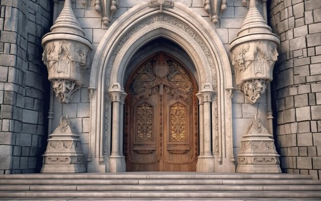 Gran puerta hecha de oro de un palacio