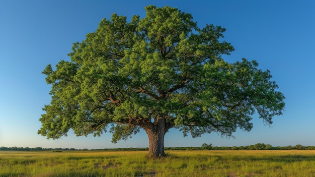 Un gran roble en el campo