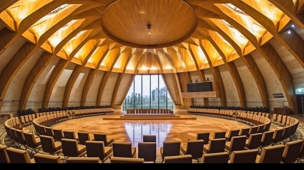 Foto una gran sala de conferencias circular e ia generativa